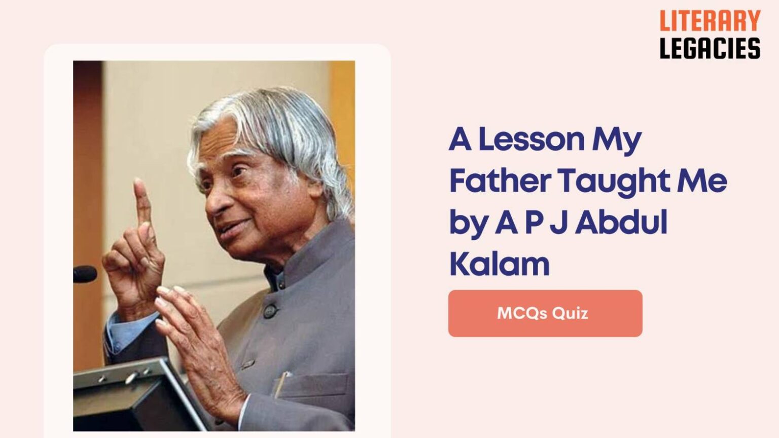 A Lesson My Father Taught Me by A P J Abdul Kalam